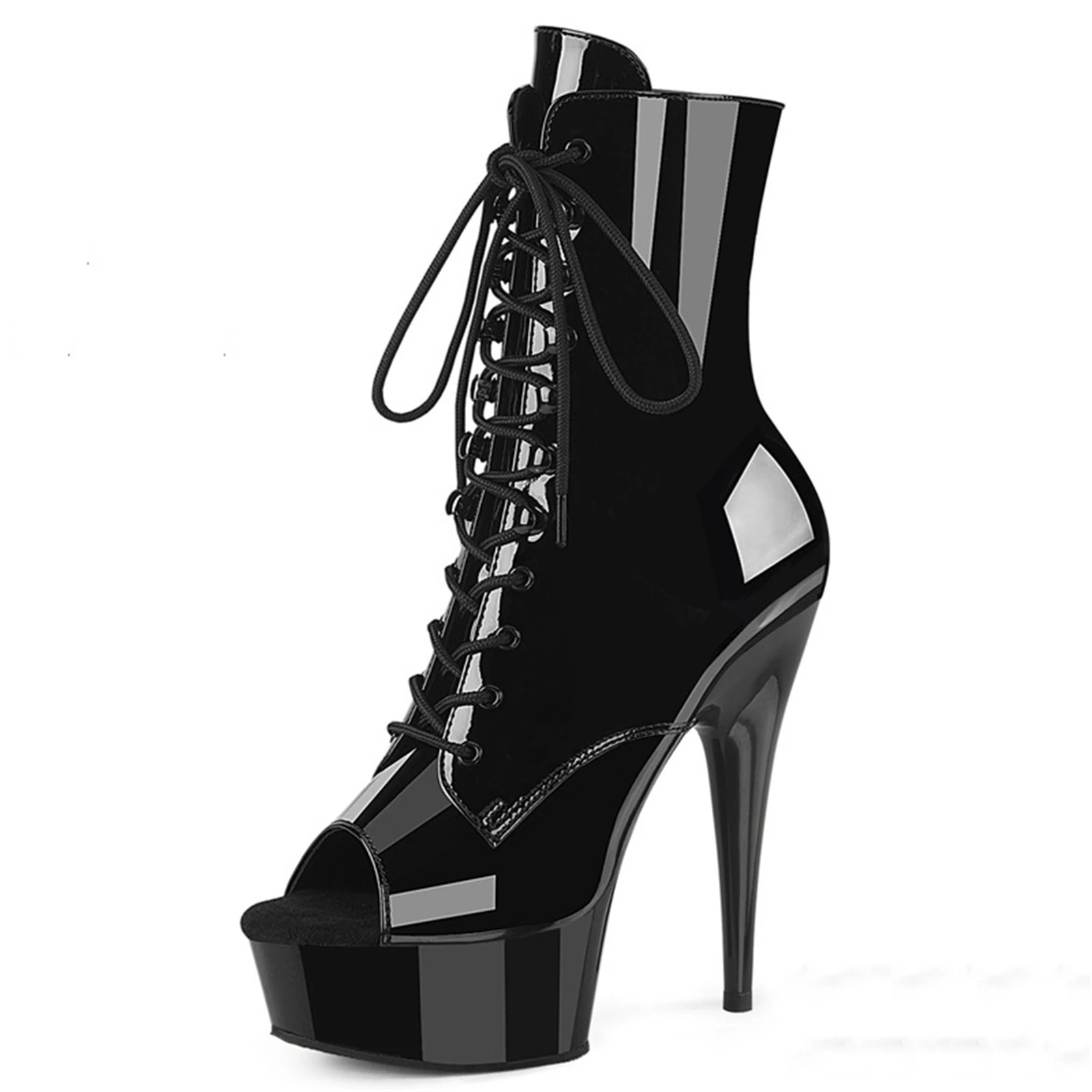 Designer Black White Color Block Heeled Boots 15CM Irregular Patchwork Patent Leather Peep Toe Boots Crisscross Lace Up Modern A
Designer Black White Color Block Heeled Boots 15CM Irregular Patchwork Patent Leather Peep Toe Boots Crisscross Lace Up Modern A