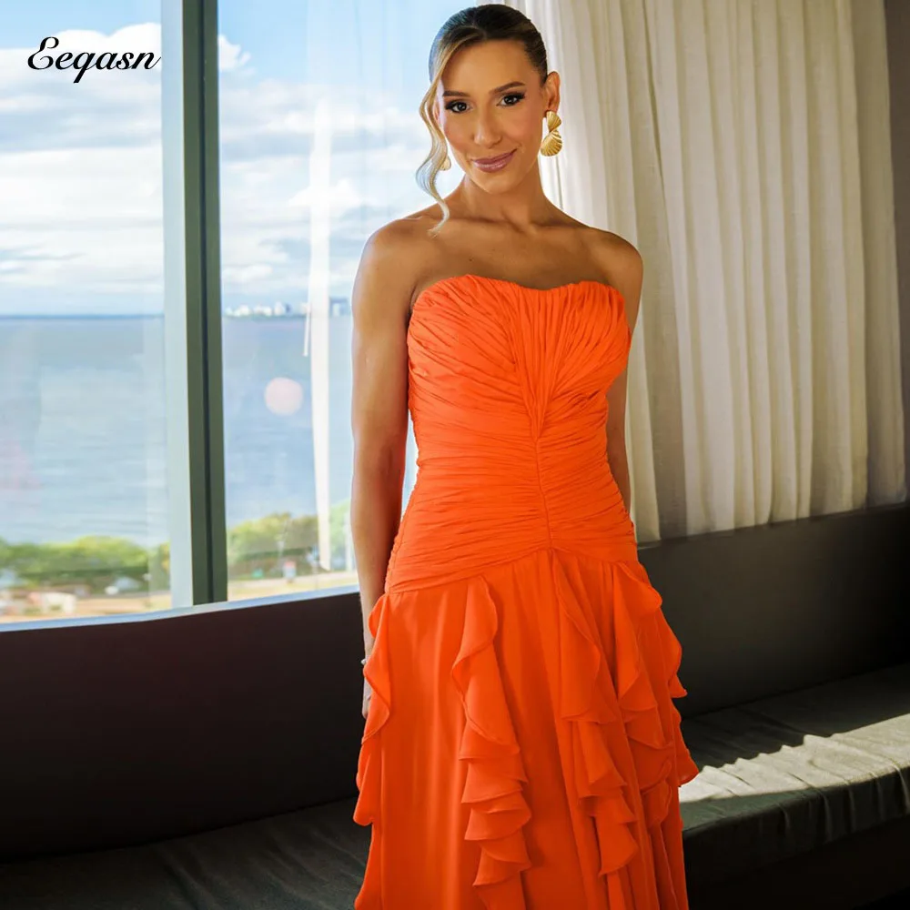 Eeqasn Customized Orange Strapless A-Line Evening Dress Ruched Ruffles Chiffon Sleeveless vestidos de noche Party Prom 2026
Eeqasn Customized Orange Strapless A-Line Evening Dress Ruched Ruffles Chiffon Sleeveless vestidos de noche Party Prom 2026