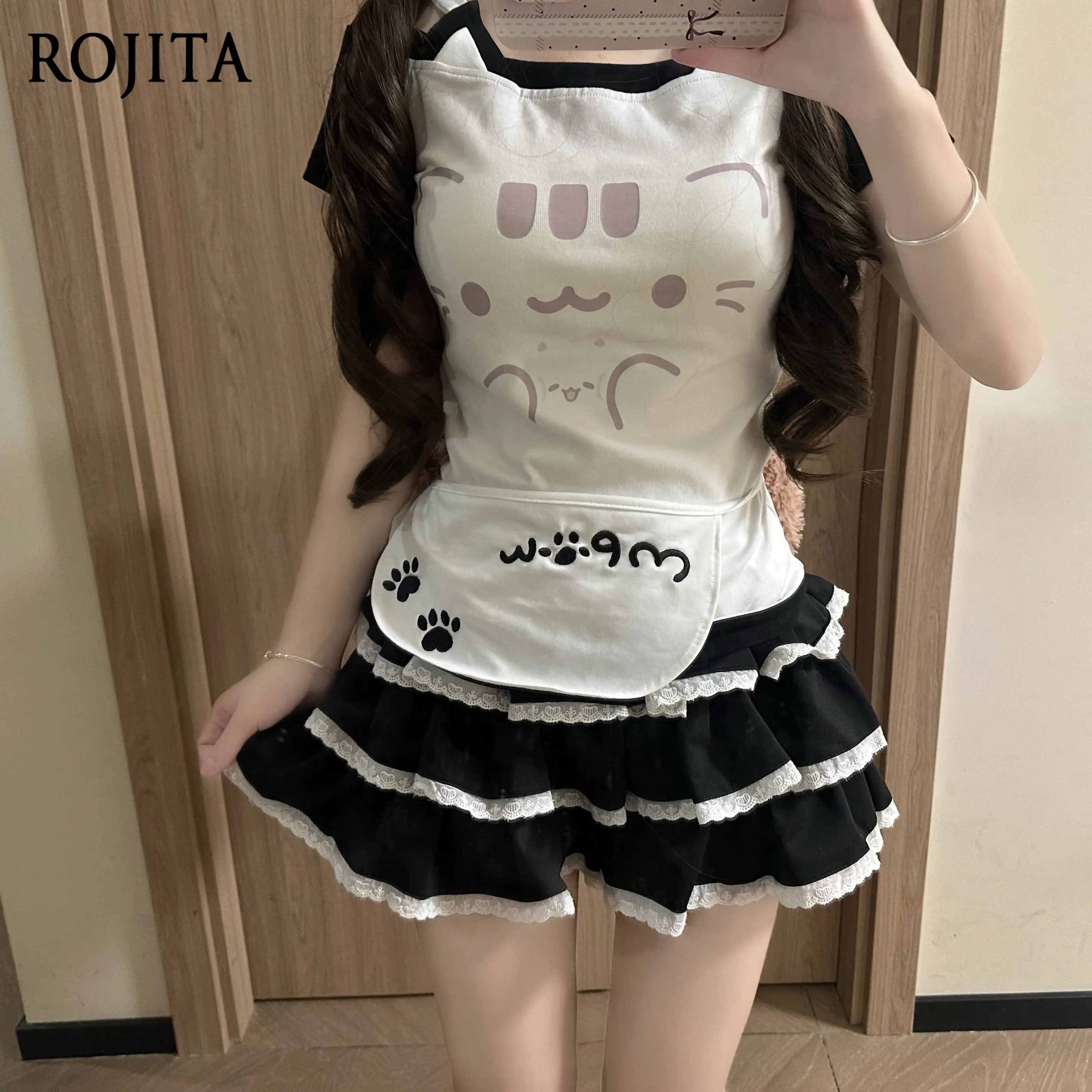 Original Home Cute Subculture Off-the-shoulder Waist Spice Girl Cat Short-sleeved Slim-fitting T-shirt and Skirt Suit
Original Home Cute Subculture Off-the-shoulder Waist Spice Girl Cat Short-sleeved Slim-fitting T-shirt and Skirt Suit