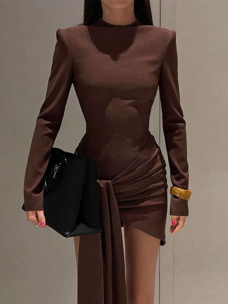 BKQU осеннее сексуальное мини-платье со рюшами, женское облегающее платье с длинными рукавами и подплечниками, ленты, элегантное вечернее платье
BKQU осеннее сексуальное мини-платье со рюшами, женское облегающее платье с длинными рукавами и подплечниками, ленты, элегантное вечернее платье