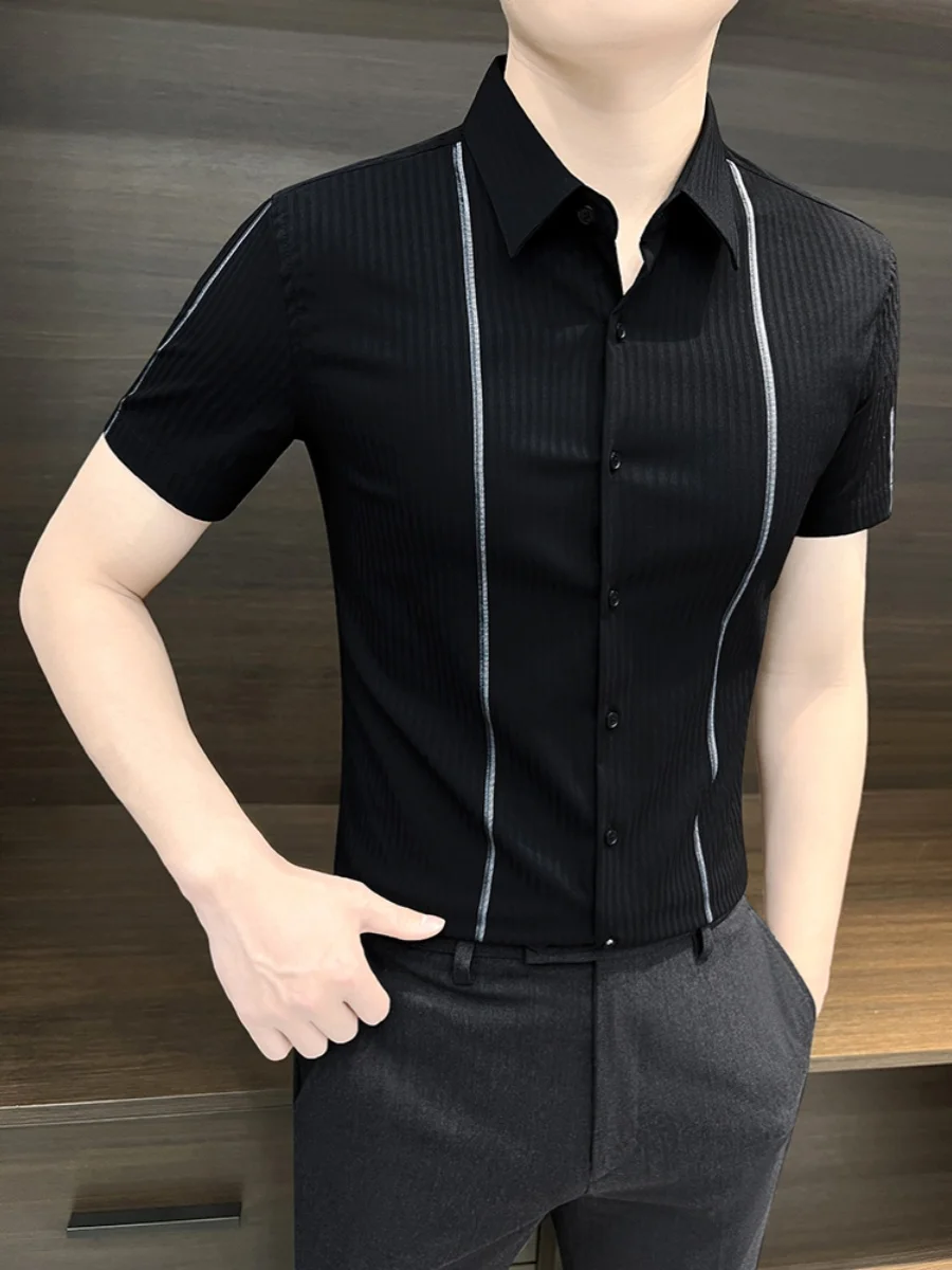 New 2024 Men's ort Sve irt Slim Fit Casual Ice Silk Thin Faionable Busin Casual Summer irt Stand Fit Flip Co...
New 2024 Men's ort Sve irt Slim Fit Casual Ice Silk Thin Faionable Busin Casual Summer irt Stand Fit Flip Co...