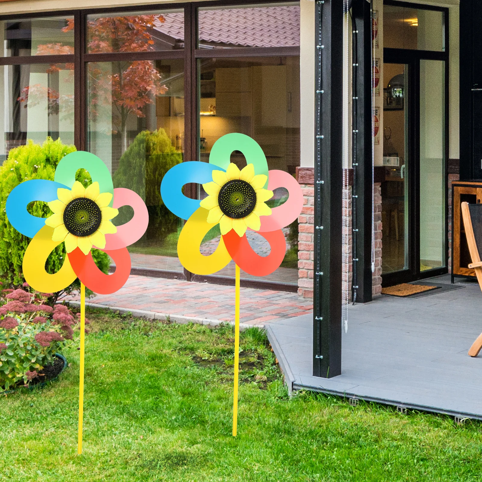 2Pcs Large Colorful Windmill Garden Decor Outdoor Pinwheel Stakes Rainbow Sunflower Whirling Spinners Yard Ornaments
2Pcs Large Colorful Windmill Garden Decor Outdoor Pinwheel Stakes Rainbow Sunflower Whirling Spinners Yard Ornaments