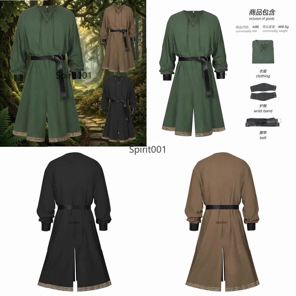 Medieval Renaissance Linen Shirt Tunic Long Robe Vintage Knight Pirate Cosplay Costume for Men
Medieval Renaissance Linen Shirt Tunic Long Robe Vintage Knight Pirate Cosplay Costume for Men