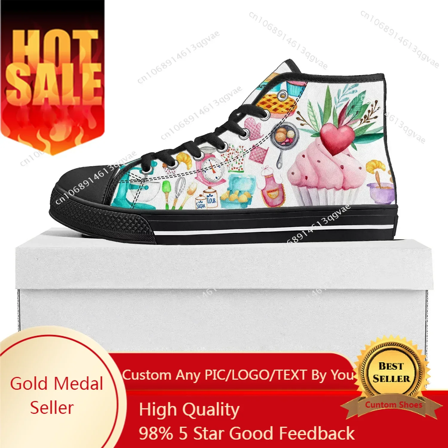 Cartoon Cake Chef High Top High Quality Sneakers Mens Womens Teenager Canvas Sneaker Casual Couple Shoes Custom Made Shoe Black
Cartoon Cake Chef High Top High Quality Sneakers Mens Womens Teenager Canvas Sneaker Casual Couple Shoes Custom Made Shoe Black