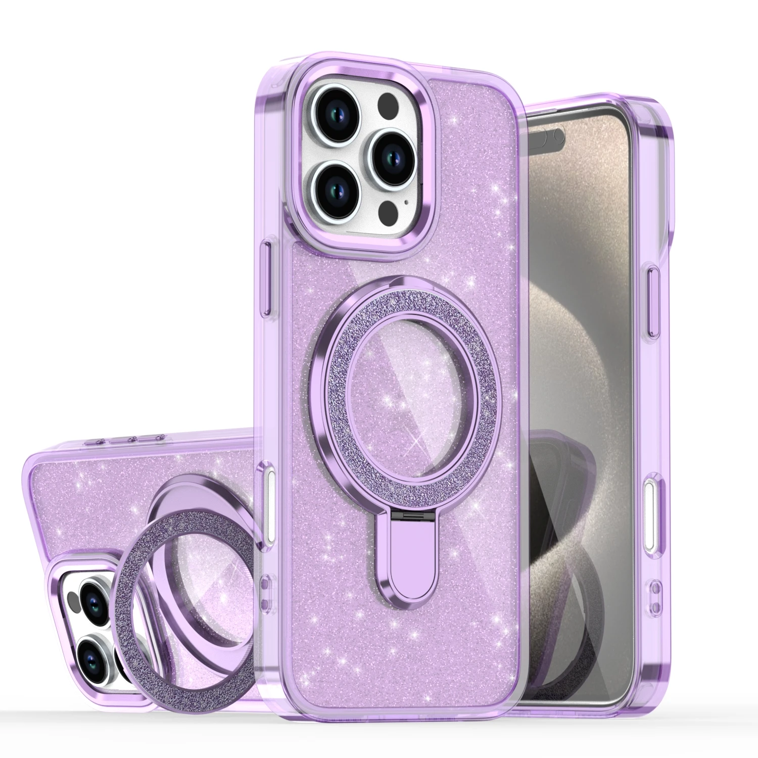 Suitable for iPhone 16/15/14 Plus/13/12/17 ProMax wireless magnetic charging phone case luxury glitter holder protective case
Suitable for iPhone 16/15/14 Plus/13/12/17 ProMax wireless magnetic charging phone case luxury glitter holder protective case