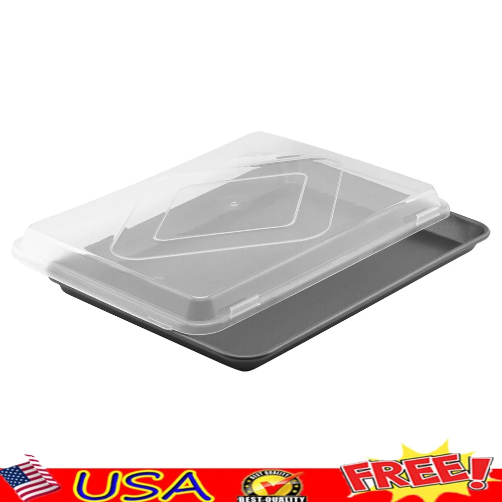 Heavy Duty Nonstick Half Sheet Pan with BPA Free Lid Easy Cleanup Durable Steel Baking Roasting Cooking
Heavy Duty Nonstick Half Sheet Pan with BPA Free Lid Easy Cleanup Durable Steel Baking Roasting Cooking