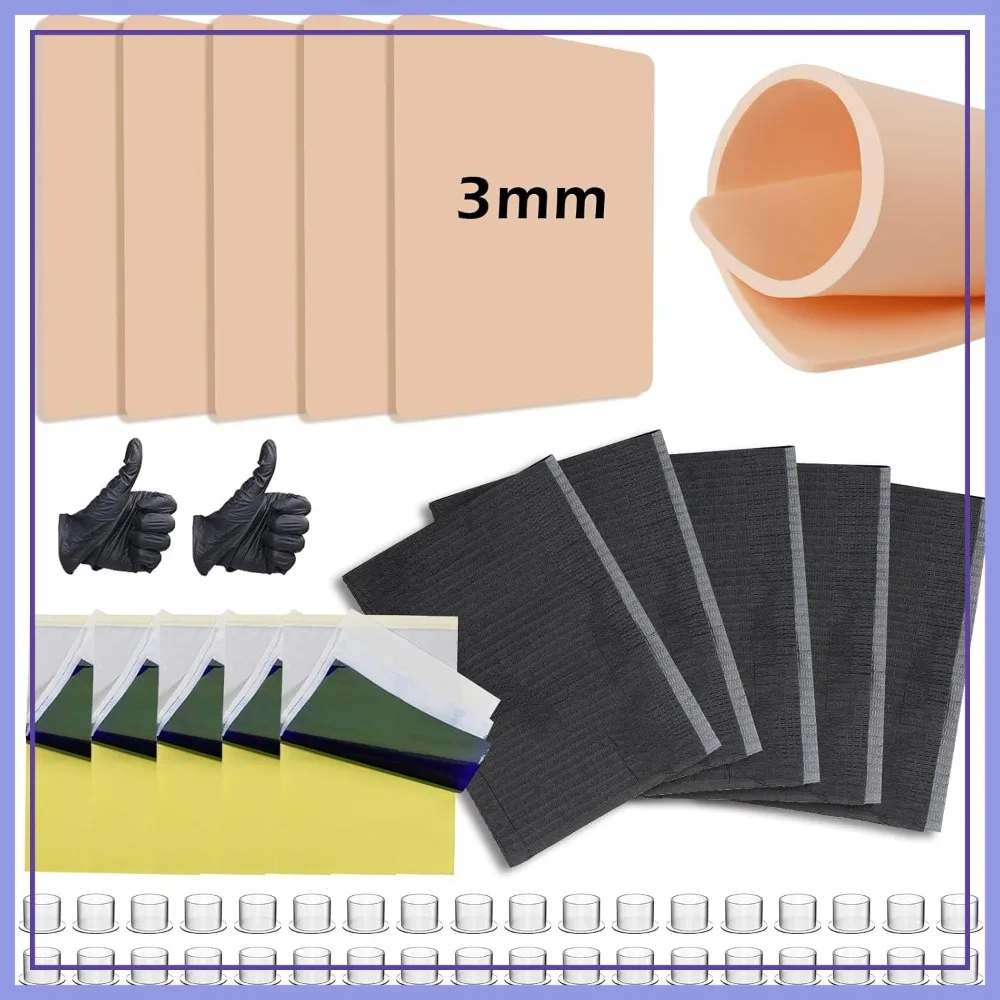 67 Pcs Professional Tattoo Practice Kit: Realistic Training Set with Thickened Fake Skin & Transfer Paper for Home Use
67 Pcs Professional Tattoo Practice Kit: Realistic Training Set with Thickened Fake Skin & Transfer Paper for Home Use