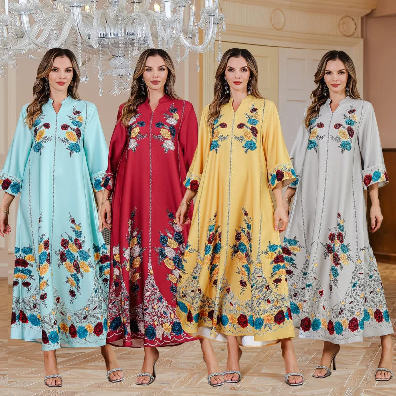 Muslim women's abaya Middle Eastern Clothing Dubai TurkeyabayaWomen's Printed Dress
Muslim women's abaya Middle Eastern Clothing Dubai TurkeyabayaWomen's Printed Dress