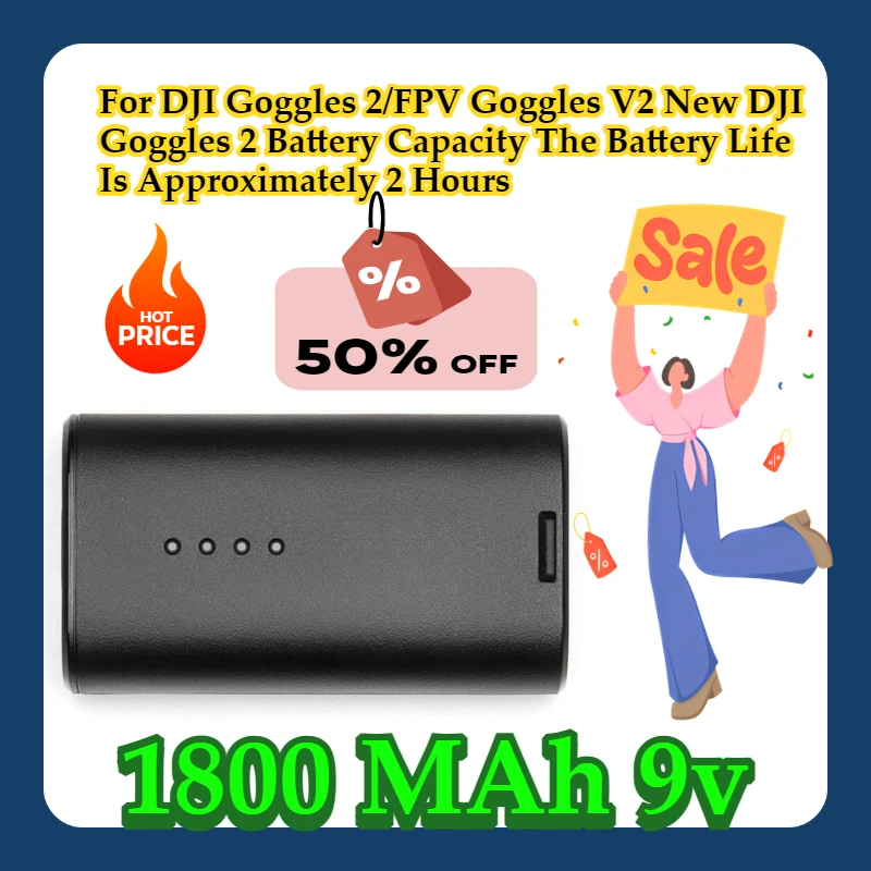For DJI Goggles 2/FPV Goggles V2 New DJI Goggles 2 Battery Capacity 1800 MAh The Battery Life Is Approximately 2 Hours
For DJI Goggles 2/FPV Goggles V2 New DJI Goggles 2 Battery Capacity 1800 MAh The Battery Life Is Approximately 2 Hours
