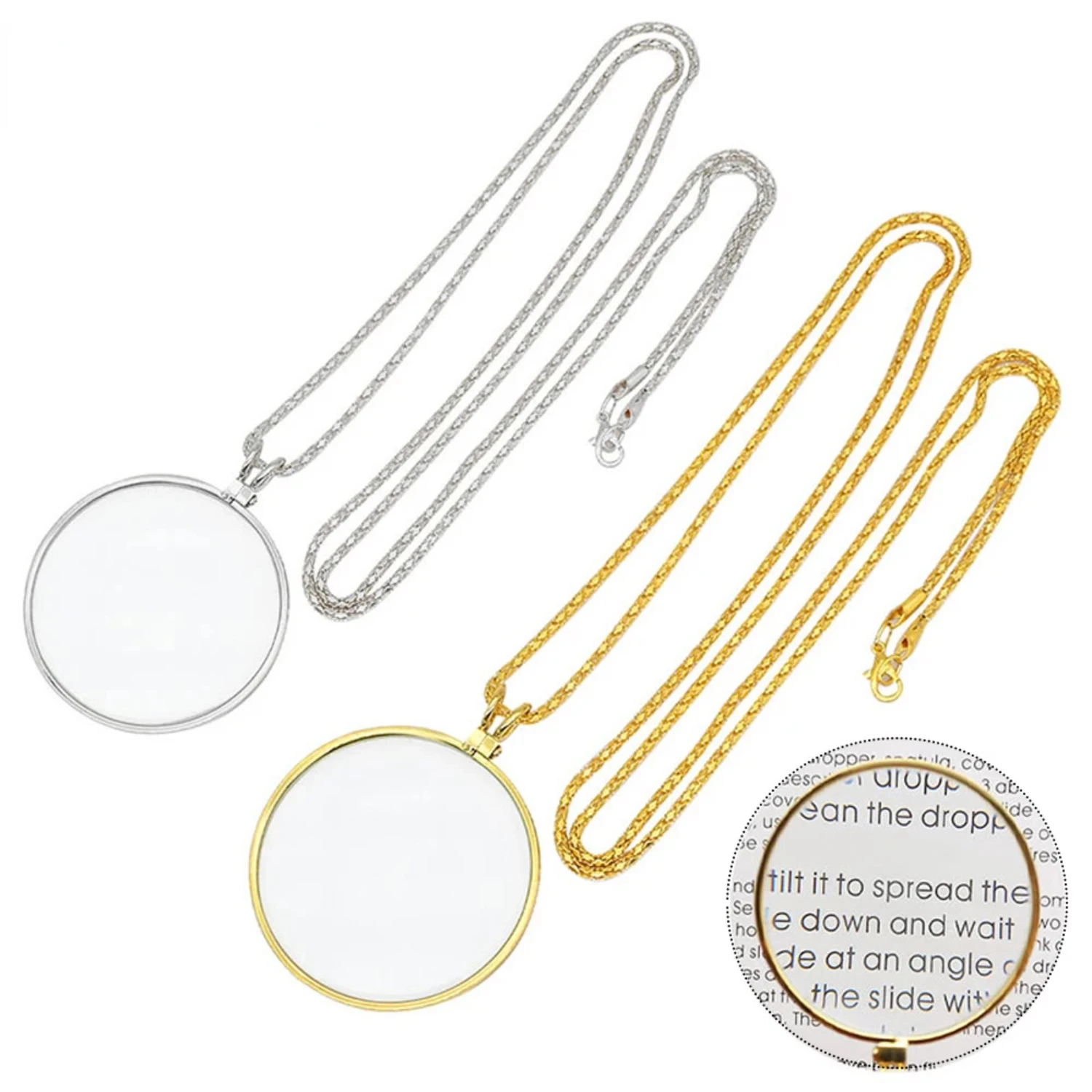 Necklace Magnifier Portable Monocle 5x Magnifying Glasses Reading Newspapers and Magazines Pendant Jewelry Optical Magnifier
Necklace Magnifier Portable Monocle 5x Magnifying Glasses Reading Newspapers and Magazines Pendant Jewelry Optical Magnifier