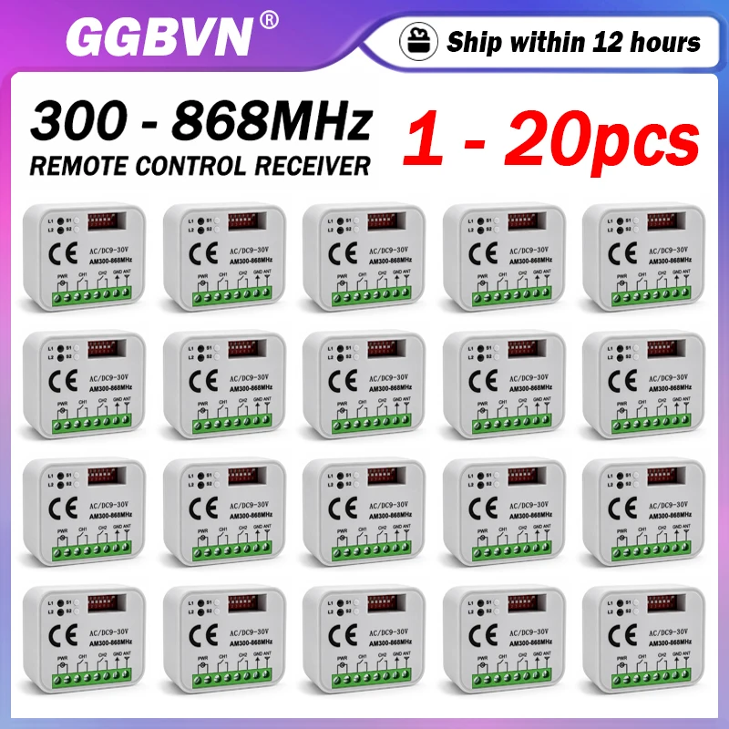 Universal RX-MULTI 300 a 868 MHz 2CH AC/DC 9-30V Garage Door Receiver Relay Module For 868mhz 433mhz Gate Opener Remote Control
Universal RX-MULTI 300 a 868 MHz 2CH AC/DC 9-30V Garage Door Receiver Relay Module For 868mhz 433mhz Gate Opener Remote Control