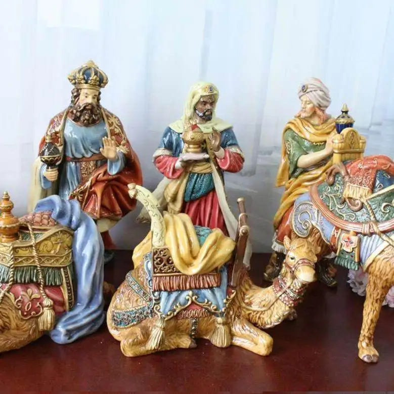 Ceramic painted manger group figures, three kings, camels, Christmas scenes, ornaments, decorations, gifts
Ceramic painted manger group figures, three kings, camels, Christmas scenes, ornaments, decorations, gifts