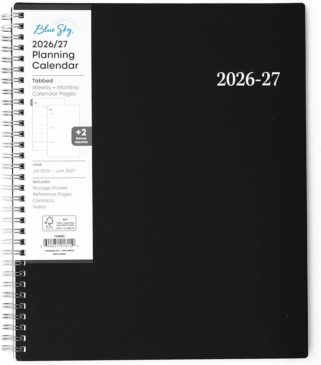 Weekly Monthly Academic Planner July 2026-June 2027, 8.5x11 Wirebound with Laminated Tabs, Flexible Cover
Weekly Monthly Academic Planner July 2026-June 2027, 8.5x11 Wirebound with Laminated Tabs, Flexible Cover