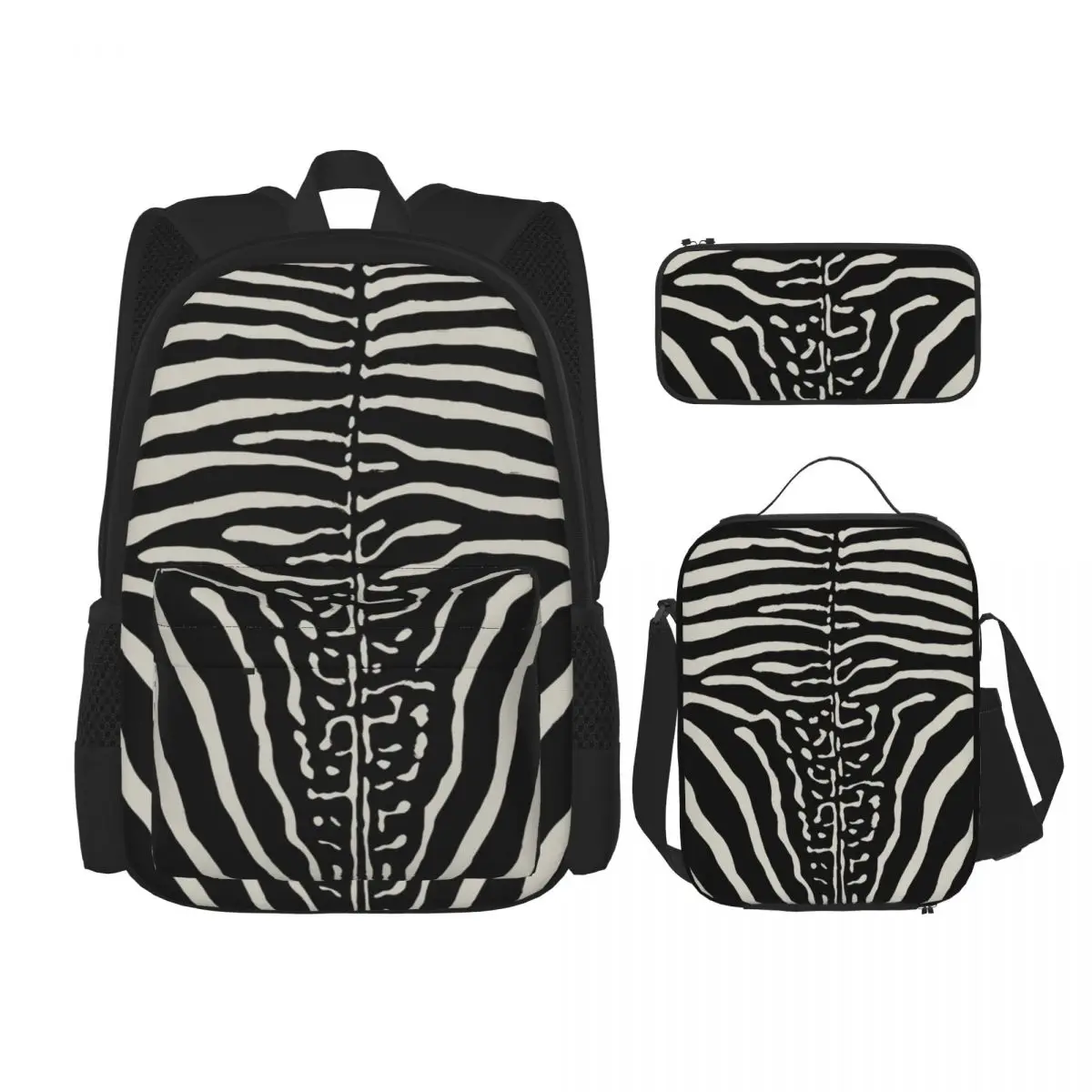 Zebra Stripes Print Skin Hide TextureBackpacks Bookbag Students School Bags Kids Rucksack Lunch Bag Pen Bag Three-Piece Set
Zebra Stripes Print Skin Hide TextureBackpacks Bookbag Students School Bags Kids Rucksack Lunch Bag Pen Bag Three-Piece Set