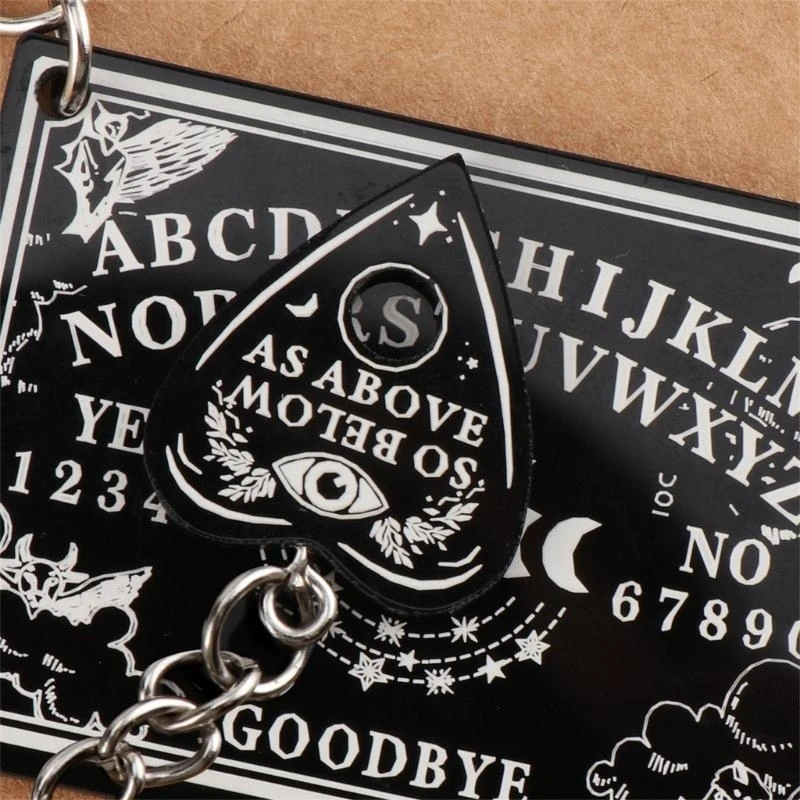 R6FE Divination Keychain Plantchette Game Spirit Board Tarots Board DIY -ключа
R6FE Divination Keychain Plantchette Game Spirit Board Tarots Board DIY -ключа