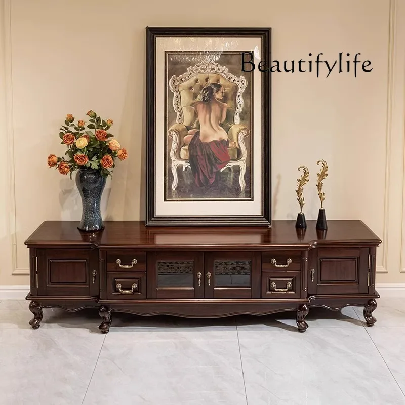 American all-solid wood TV cabinet walnut retro light luxury locker living room environmentally friendly floor cabinet
American all-solid wood TV cabinet walnut retro light luxury locker living room environmentally friendly floor cabinet