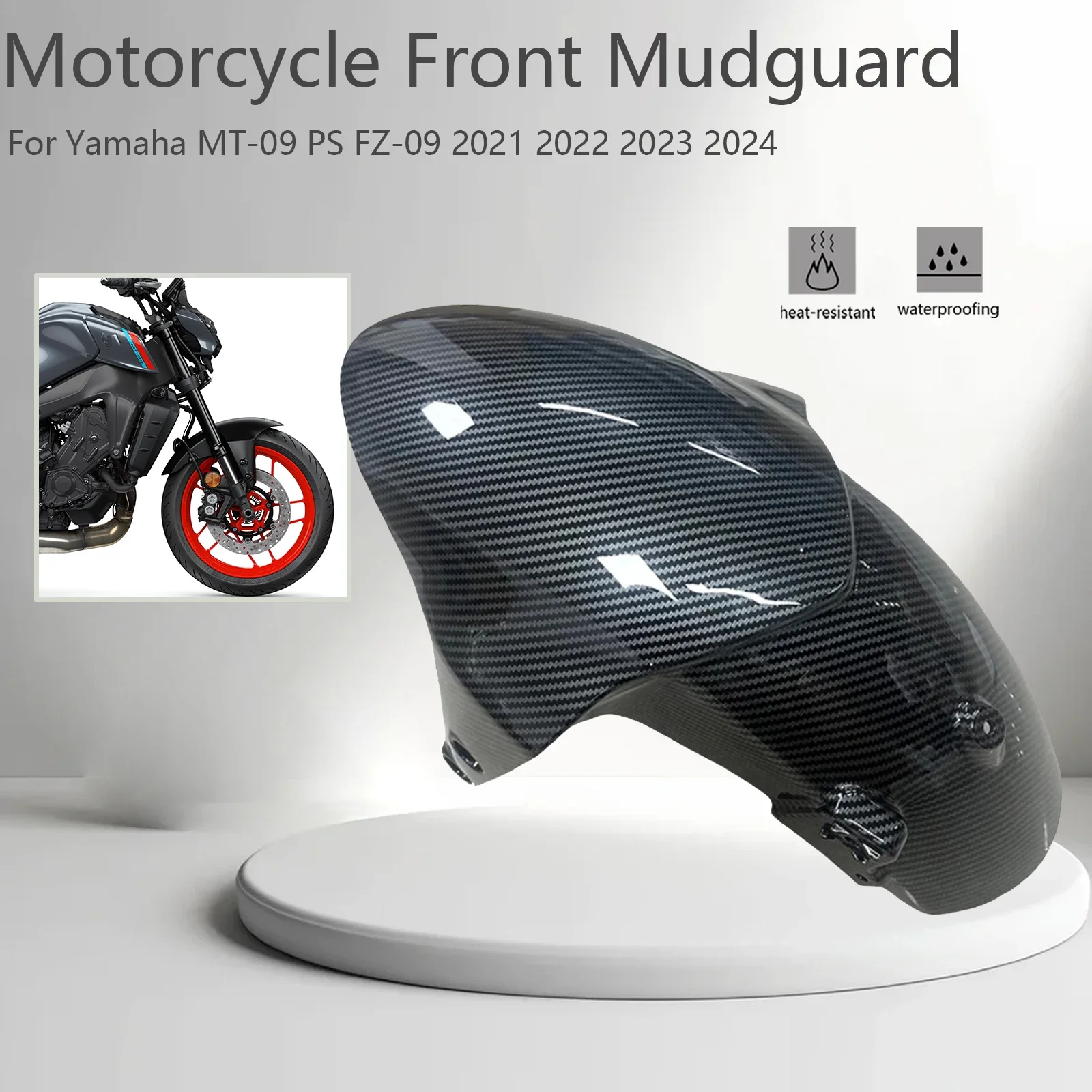 Motorcycle Front Tyre Mudguard Wheel Splash Guard Fender Accessories ABS CarbonFor Yamaha MT-09 PS FZ-09 2021 2022 2023 2024
Motorcycle Front Tyre Mudguard Wheel Splash Guard Fender Accessories ABS CarbonFor Yamaha MT-09 PS FZ-09 2021 2022 2023 2024
