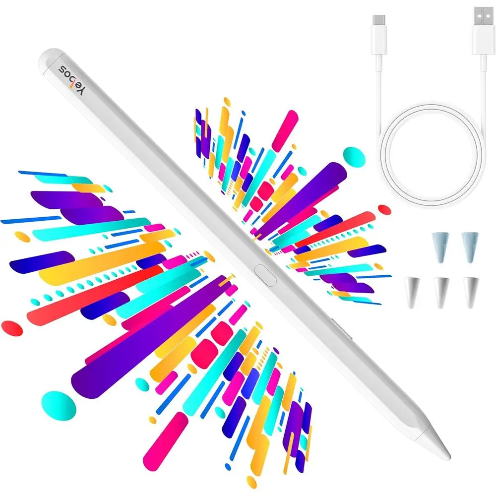 Rechargeable Stylus Pen with Palm Rejection for iPad 6th to 11th Gen, Pro, Air, and Mini Models - White
Rechargeable Stylus Pen with Palm Rejection for iPad 6th to 11th Gen, Pro, Air, and Mini Models - White