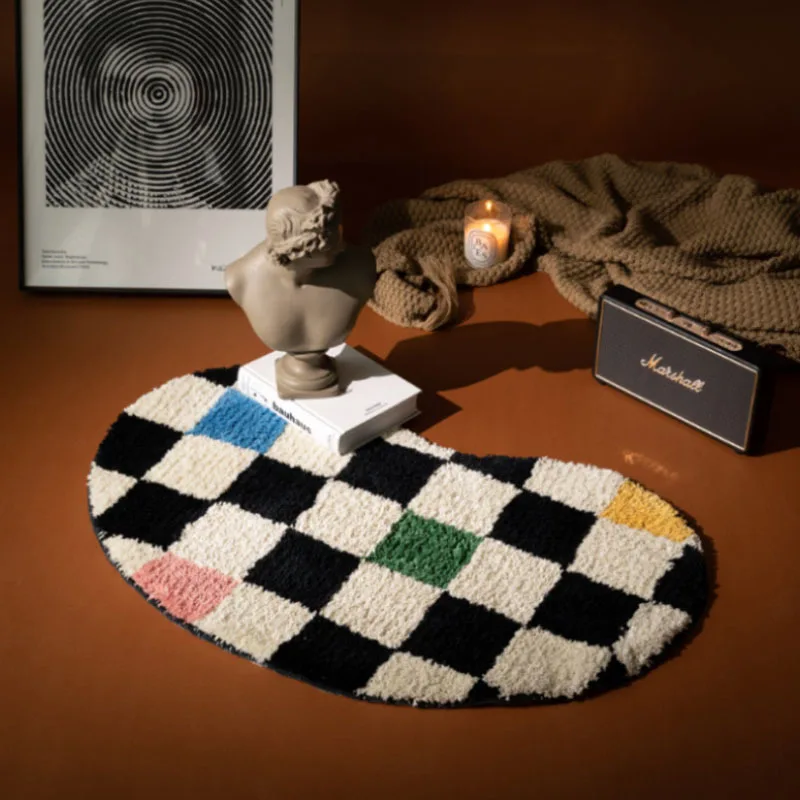 Nordic Style Shaped Flocking Plaid Bathroom Absorbent Non-slip Mat Household Living Room Sofa Tea Table Balcony Carpet
Nordic Style Shaped Flocking Plaid Bathroom Absorbent Non-slip Mat Household Living Room Sofa Tea Table Balcony Carpet