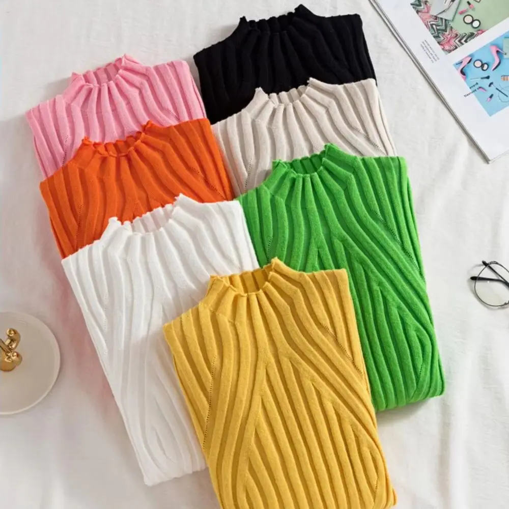 Women Knitting Tops Half High Collar Long Sleeve Slim Fit Pullover Tops Solid Color Lines Texture Autumn Winter Sweater
Women Knitting Tops Half High Collar Long Sleeve Slim Fit Pullover Tops Solid Color Lines Texture Autumn Winter Sweater