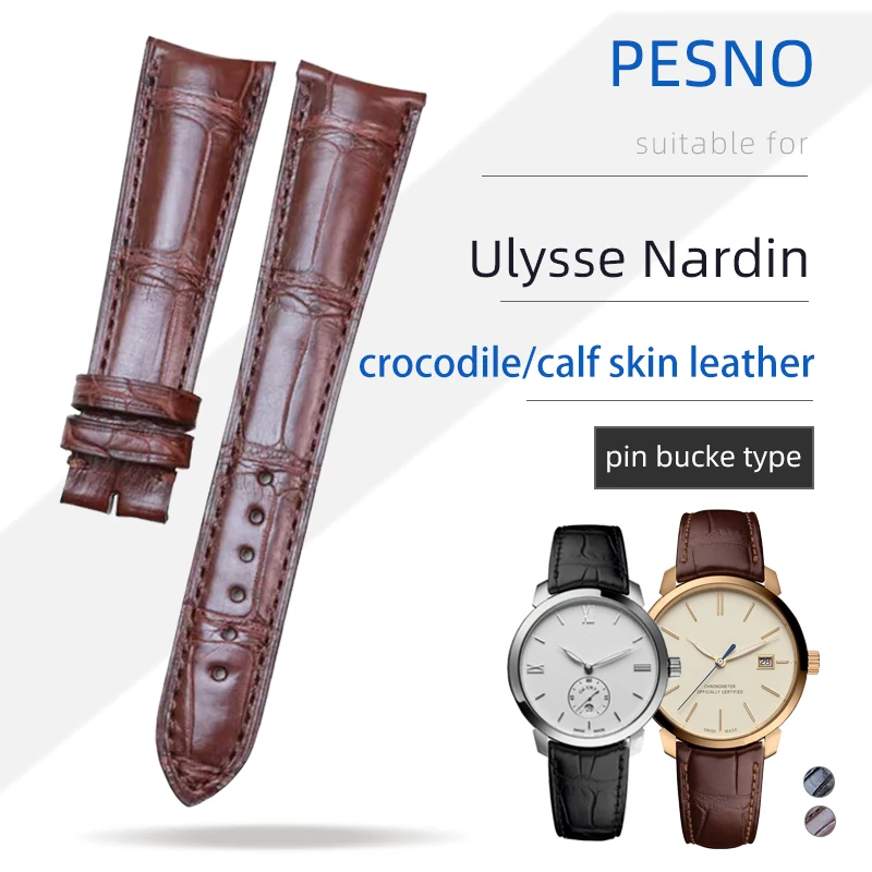 PESNO Suitable for Ulysse Nardin Classico 20mm Genuine Crocodile & Calf Leather Watch Band Curved End Luxury Replacement Strap
PESNO Suitable for Ulysse Nardin Classico 20mm Genuine Crocodile & Calf Leather Watch Band Curved End Luxury Replacement Strap