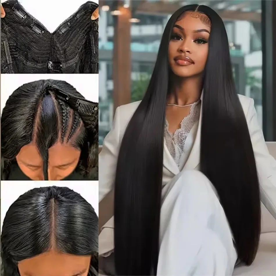 V Part Wig Bone Straight Human Hair Wigs For Women Glueless Brazilian Natural Color Machine Made V Shape Wigs 30 40Inch
V Part Wig Bone Straight Human Hair Wigs For Women Glueless Brazilian Natural Color Machine Made V Shape Wigs 30 40Inch