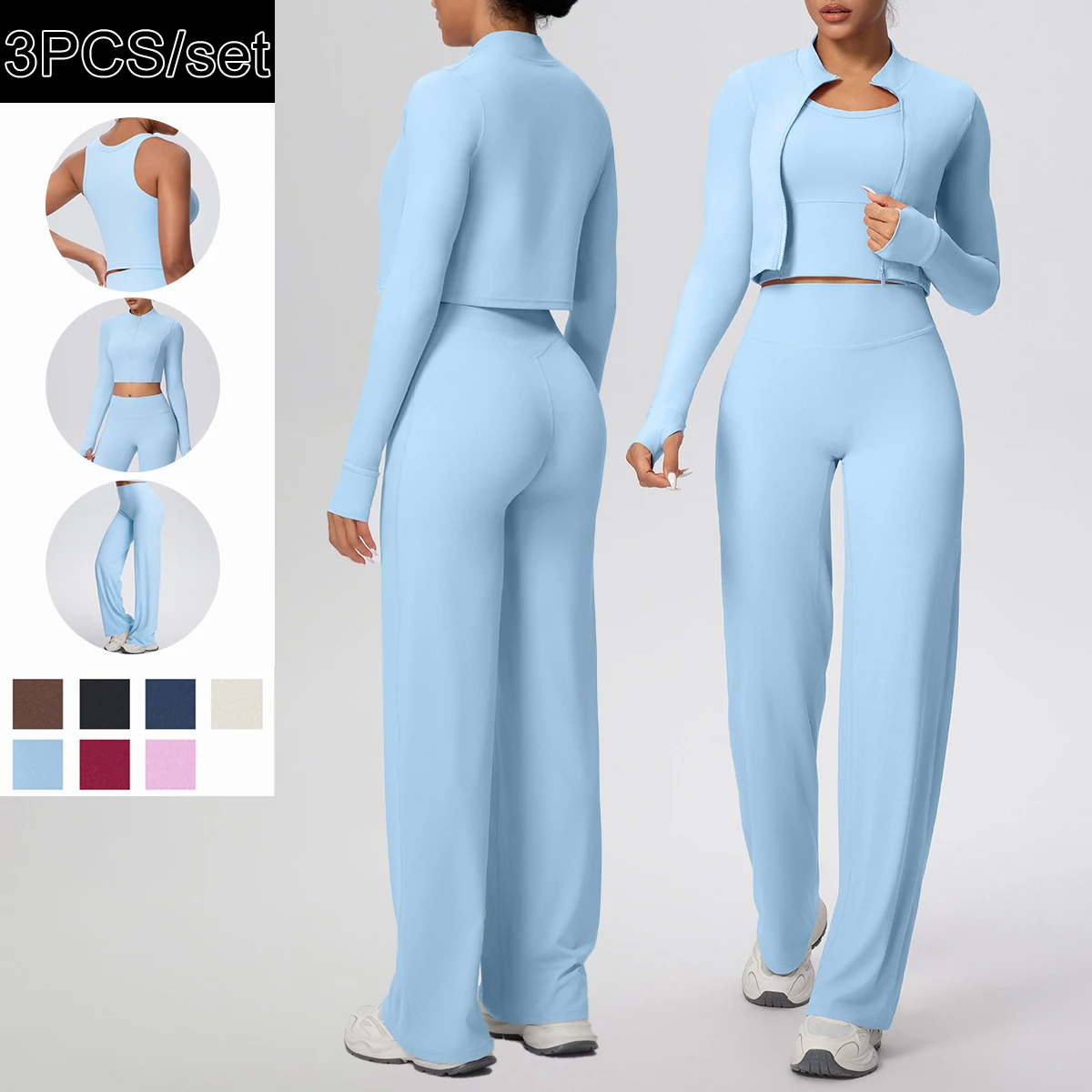 Solid Color Sports Fitness Clothing Yoga Set Woman Lifting Sports Zipper Long Sleeves Yoga Workout Top Quick Drying Yoga Pants
Solid Color Sports Fitness Clothing Yoga Set Woman Lifting Sports Zipper Long Sleeves Yoga Workout Top Quick Drying Yoga Pants