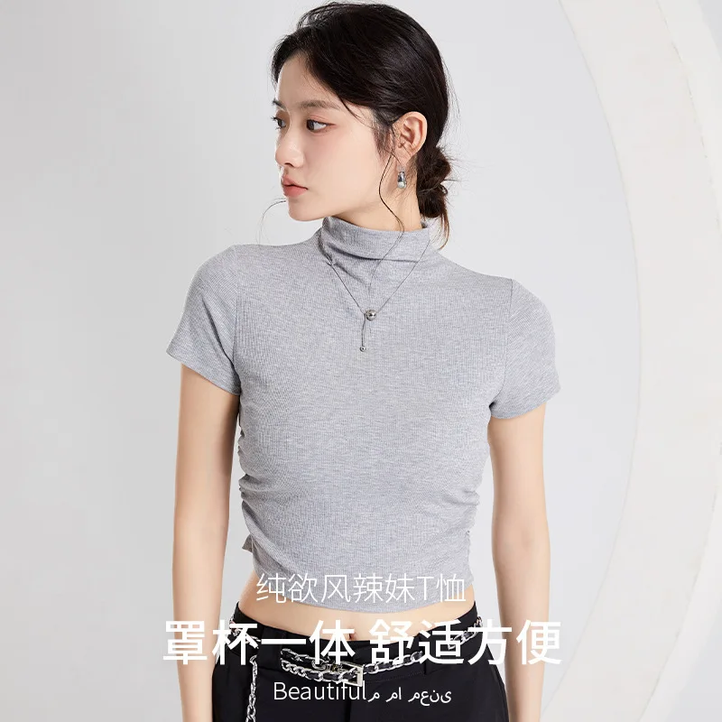Modal Turtleneck Short Sleeves Chest Pad Base Shirt Women's Slim Underwear Spring and Summer Sleepwear Pajamas One Piece Top
Modal Turtleneck Short Sleeves Chest Pad Base Shirt Women's Slim Underwear Spring and Summer Sleepwear Pajamas One Piece Top