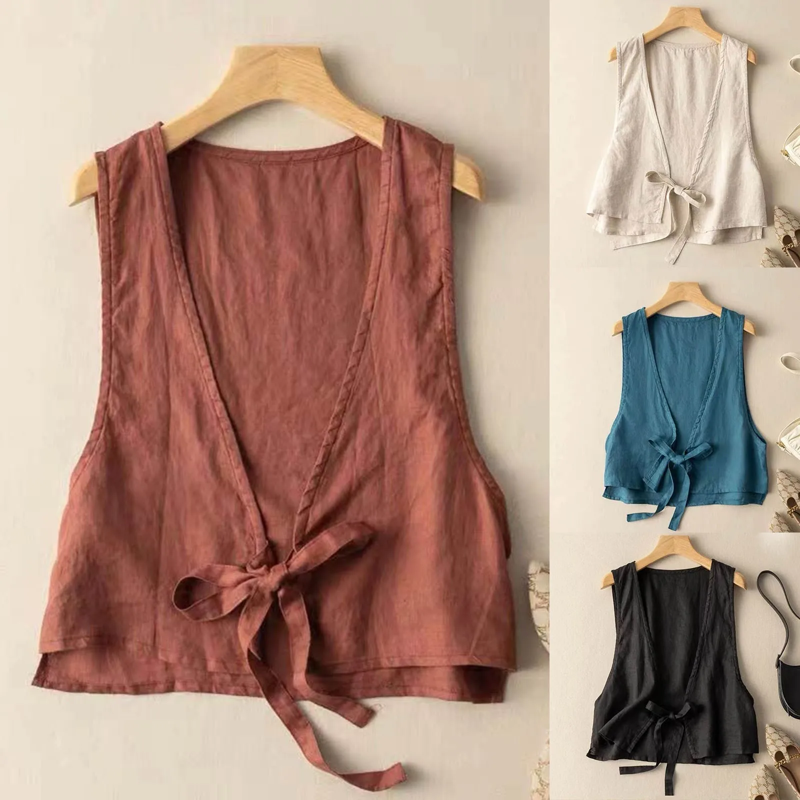 Womens Linen Vest Casual Loose V Neck Sleeveless Vests Jacke Horseback Riding Vest for Girls Cute Fall Jackets for Women
Womens Linen Vest Casual Loose V Neck Sleeveless Vests Jacke Horseback Riding Vest for Girls Cute Fall Jackets for Women
