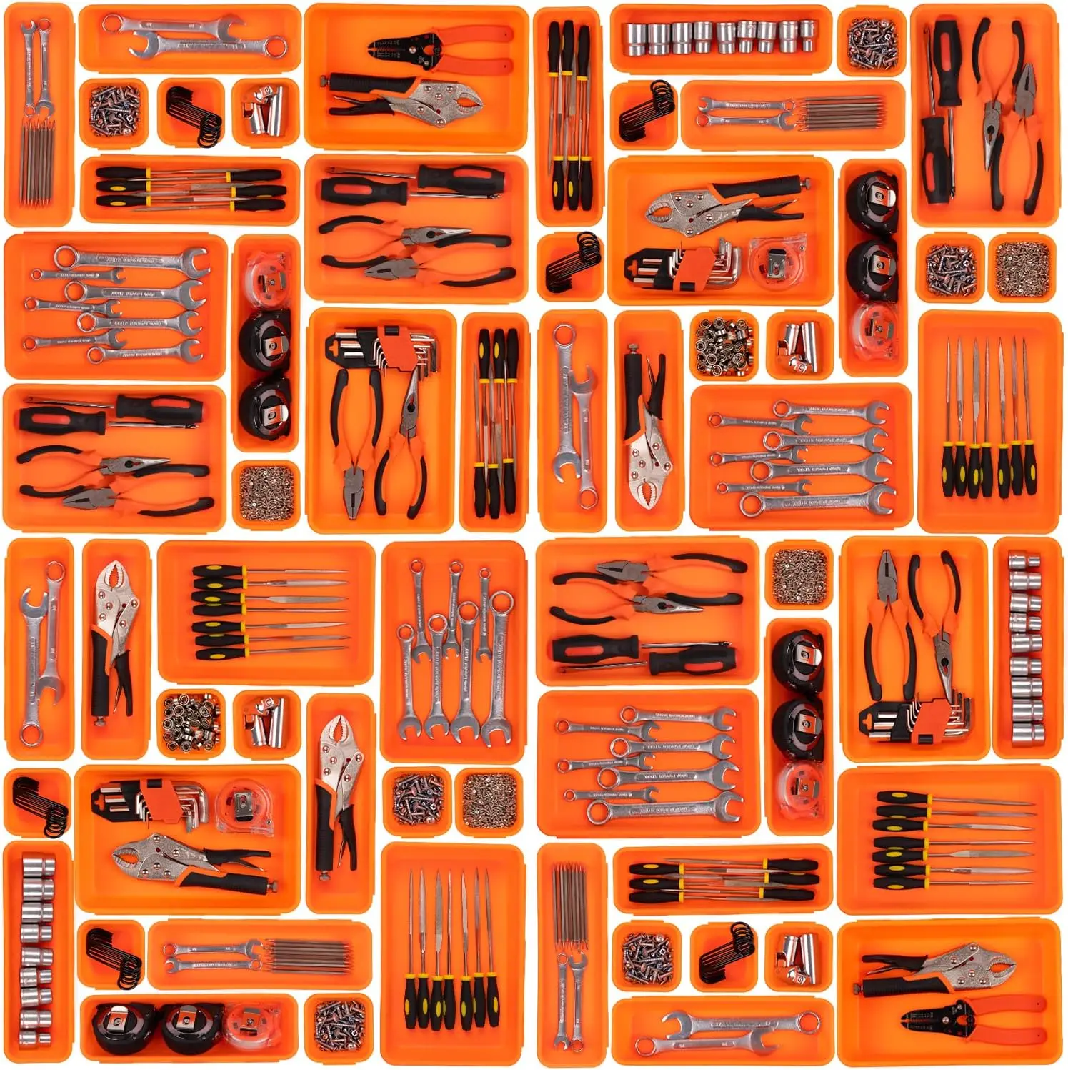 45 Pack Tool Box Organizer Trays, Drawer Dividers Storage for Rolling Chest Work Bench, Orange
45 Pack Tool Box Organizer Trays, Drawer Dividers Storage for Rolling Chest Work Bench, Orange