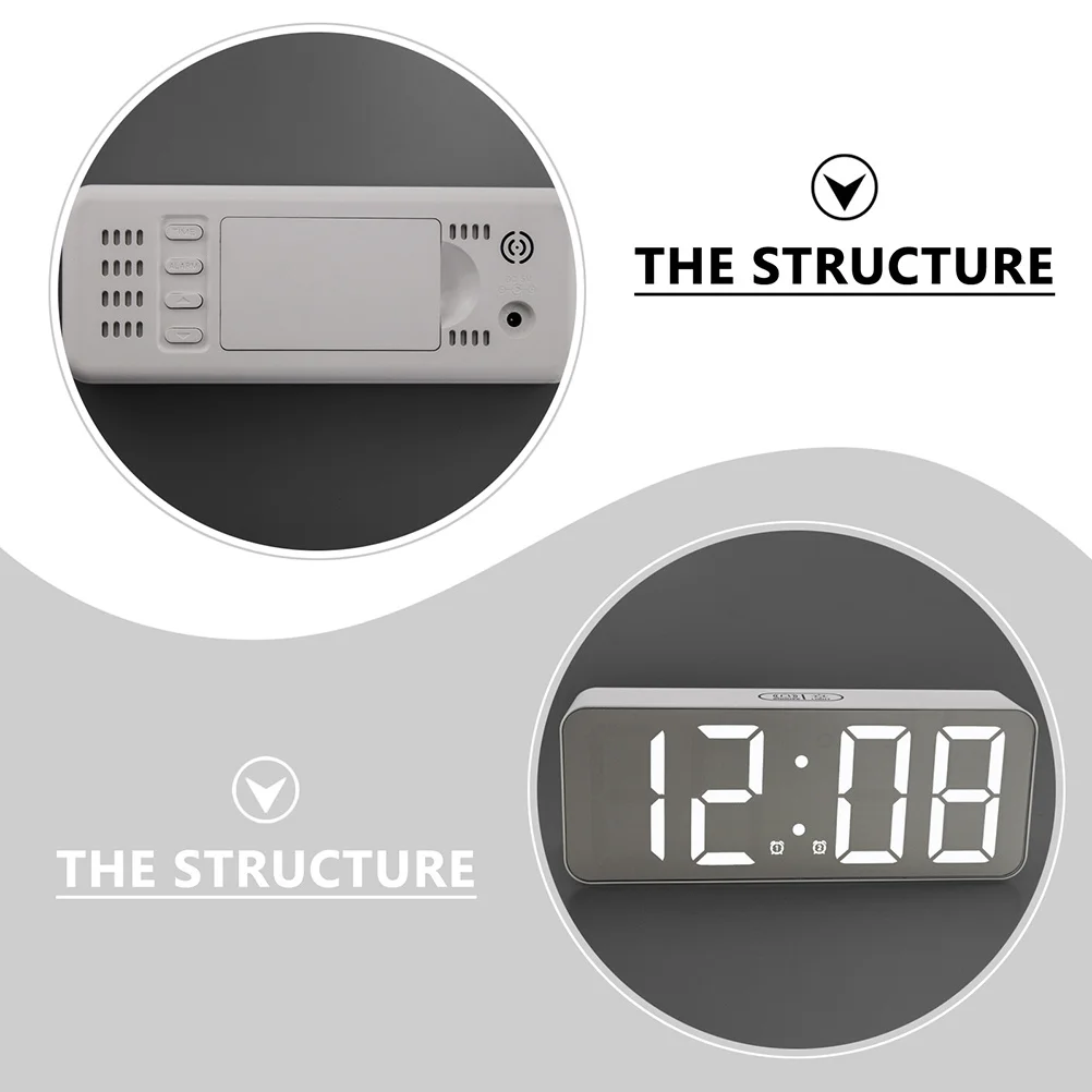 Digital Desk Clock With Calendar Temperature Led Mirror Display 3-Level Brightness Adjustable Large Numbers Modern Alarm Clock 
Digital Desk Clock With Calendar Temperature Led Mirror Display 3-Level Brightness Adjustable Large Numbers Modern Alarm Clock