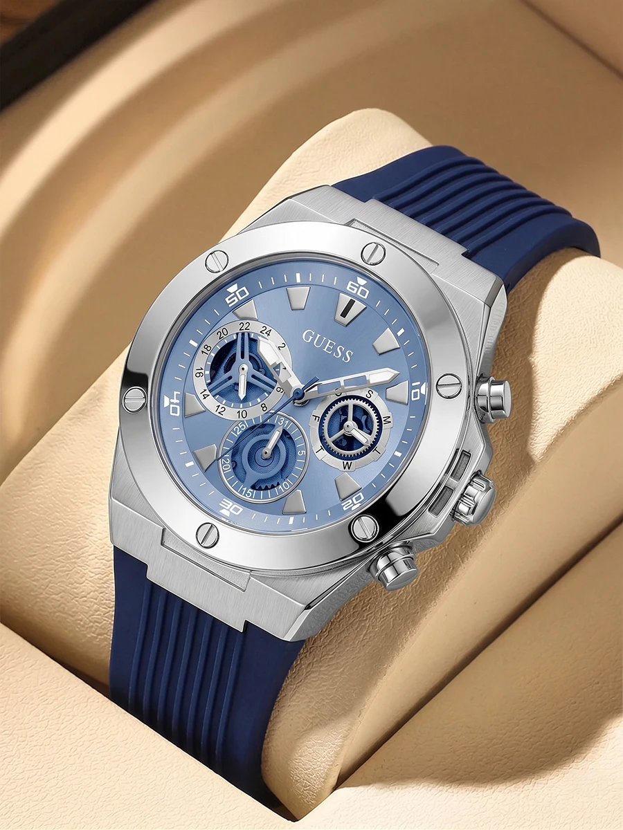 Guess Mens Watch GW0417G1 Multi-Function Quartz Chronograph Ice Blue Dial Silicone Strap Waterproof Sports Fashion Wristwatches
Guess Mens Watch GW0417G1 Multi-Function Quartz Chronograph Ice Blue Dial Silicone Strap Waterproof Sports Fashion Wristwatches