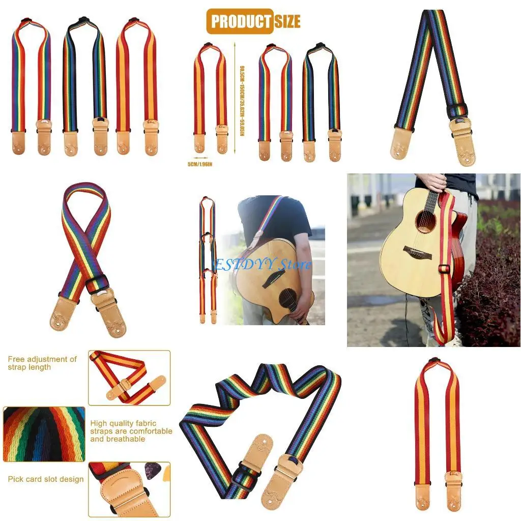 G6DE Adjustable Guitar Strap Cotton Wovens Shoulder Strap Leathers End Guitar Strap for Bass, Electric & Acoustics Guitar
G6DE Adjustable Guitar Strap Cotton Wovens Shoulder Strap Leathers End Guitar Strap for Bass, Electric & Acoustics Guitar