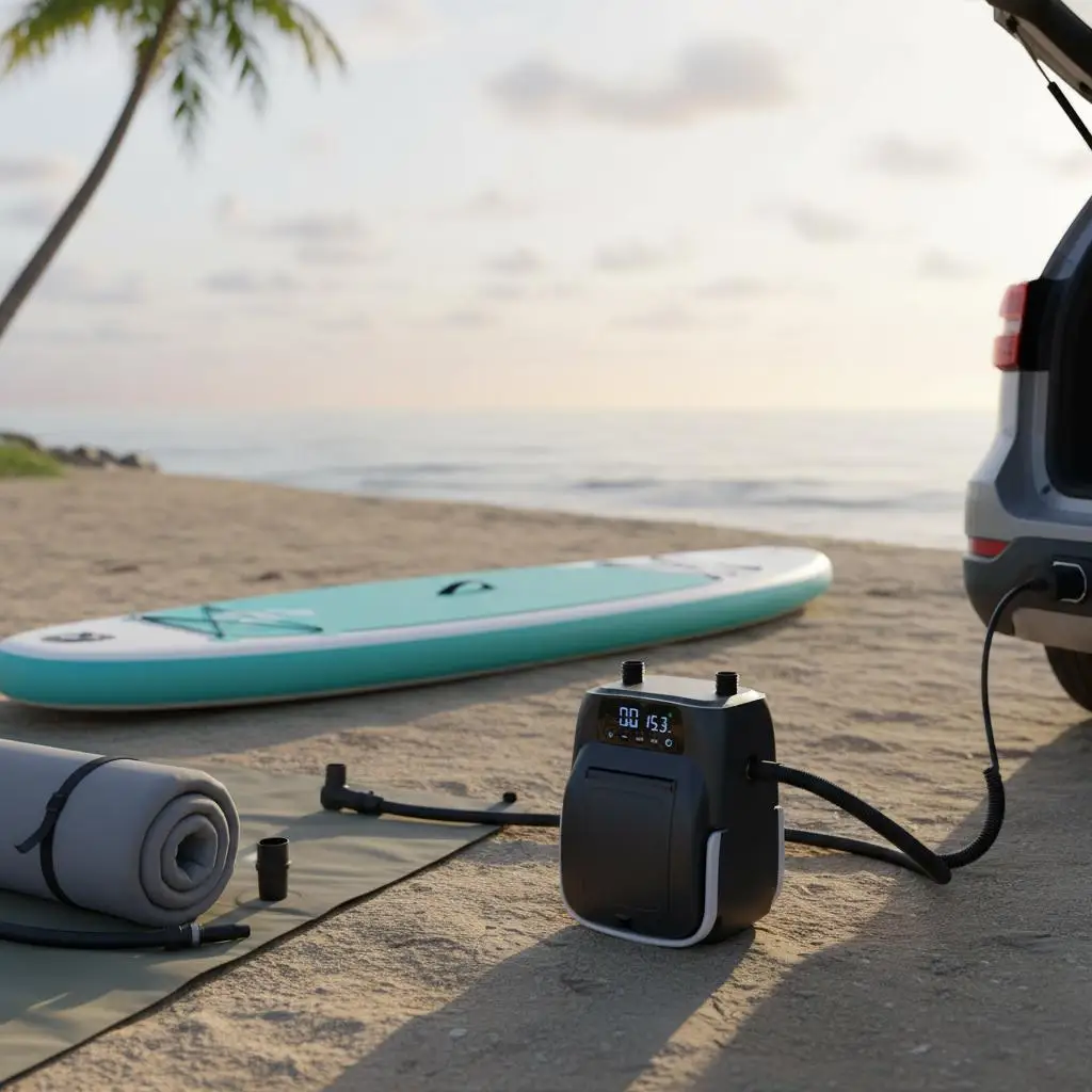Electric Air Compressor 20PSI High Pressure for Inflatable Paddle Board Tent Mattress, Dual Stage Inflation Deflation SUP Pum
Electric Air Compressor 20PSI High Pressure for Inflatable Paddle Board Tent Mattress, Dual Stage Inflation Deflation SUP Pum