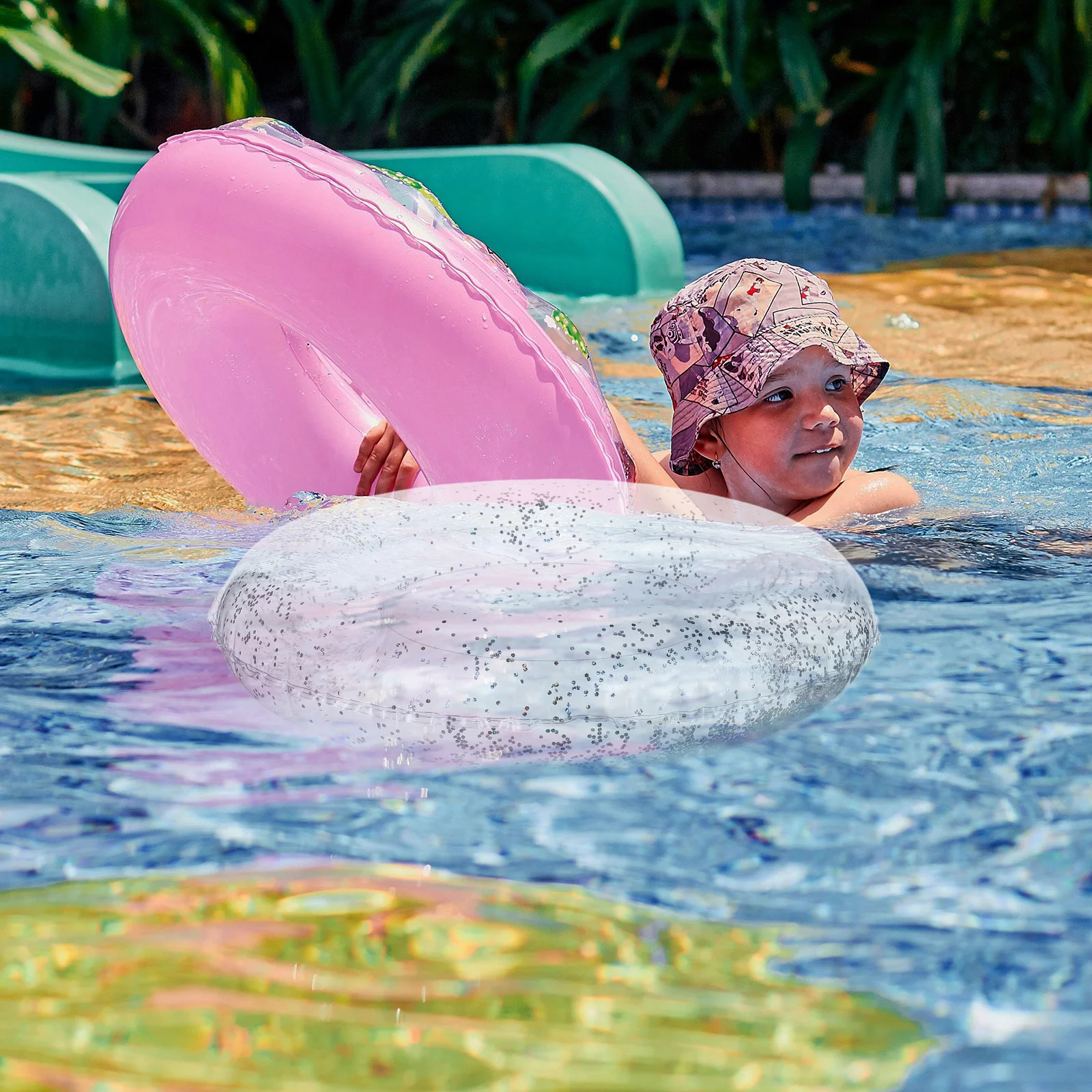 60Cm Swimming Ring Inflatable Children Float Heavy Duty PVC Material with Crystal Sequins Interior for Pool Accessory Water
60Cm Swimming Ring Inflatable Children Float Heavy Duty PVC Material with Crystal Sequins Interior for Pool Accessory Water