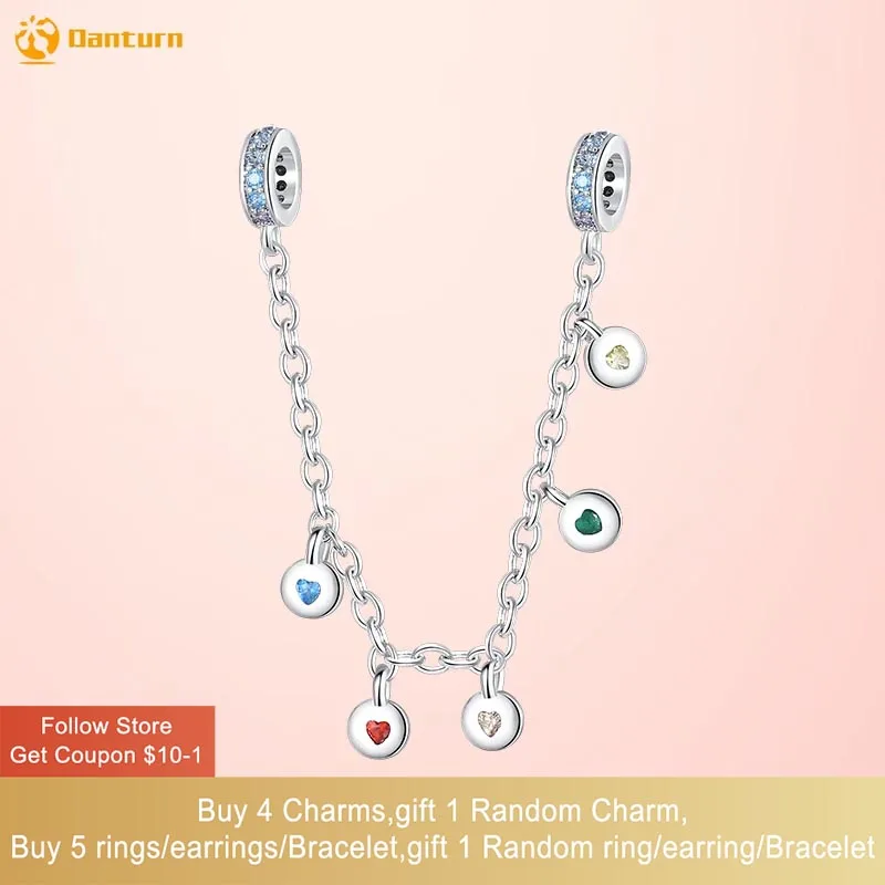 Danturn 925 Sterling Silver Beads Colorful Heart Zirconia Safety Chain fit Snake Chain Bracelets Fashion Women Jewelry
Danturn 925 Sterling Silver Beads Colorful Heart Zirconia Safety Chain fit Snake Chain Bracelets Fashion Women Jewelry