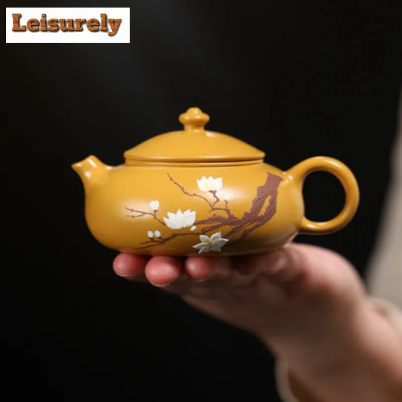 120ml Authentic Yixing Purple Clay Teapots Handmade Han Jiang Pot Raw Ore Gold Zhu Mud Kettle With Filter Zisha Tea Set Teaware
120ml Authentic Yixing Purple Clay Teapots Handmade Han Jiang Pot Raw Ore Gold Zhu Mud Kettle With Filter Zisha Tea Set Teaware