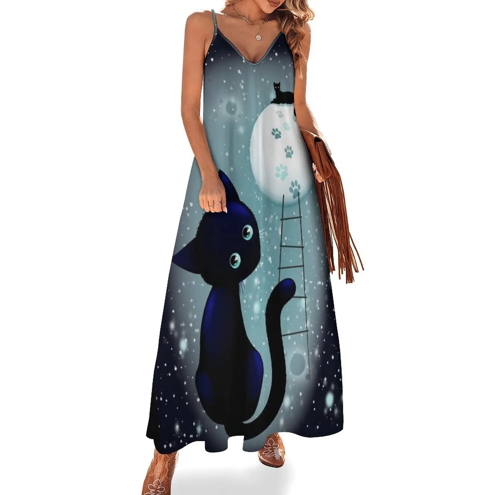 Blue Kitty Dream on the Moon Sleeveless Dress Dress vintage Summer women's clothing Party dresses
Blue Kitty Dream on the Moon Sleeveless Dress Dress vintage Summer women's clothing Party dresses