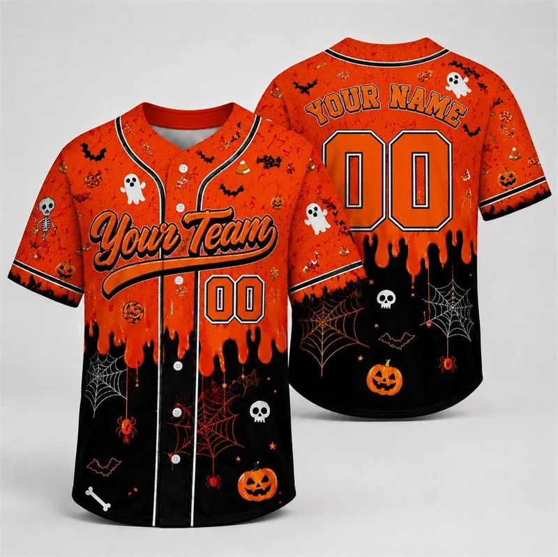 Halloween Baseball Jersey Custom Button Down Shirt Personalized Team Name And Number Unisex
Halloween Baseball Jersey Custom Button Down Shirt Personalized Team Name And Number Unisex