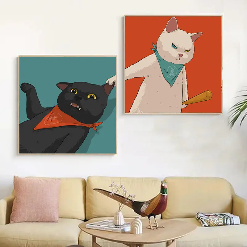 Couple avatar cartoon decoration bedroom bedside living room sofa background wall cute cat canvas painting
Couple avatar cartoon decoration bedroom bedside living room sofa background wall cute cat canvas painting