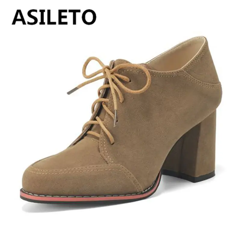 ASILETO Brand Office Lady Pumps Round Toe Block Heels 8cm Lace Up Flock Suede Plus Size 42 43 Fashion Women Daily Shoes Spring
ASILETO Brand Office Lady Pumps Round Toe Block Heels 8cm Lace Up Flock Suede Plus Size 42 43 Fashion Women Daily Shoes Spring