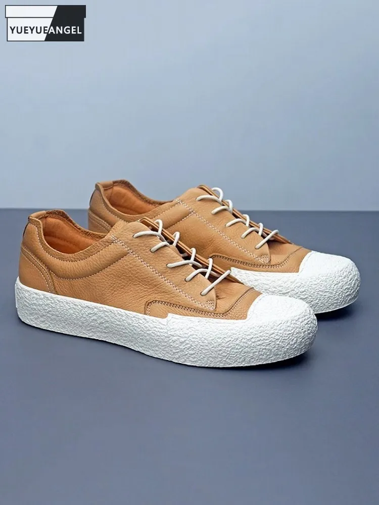 Mens Breathable Lace Up Low Cut Cowhide Genuine Leather Shoes Streetwear Casual Skateboard Shoes Man Vintage Flats Driving Shoes
Mens Breathable Lace Up Low Cut Cowhide Genuine Leather Shoes Streetwear Casual Skateboard Shoes Man Vintage Flats Driving Shoes
