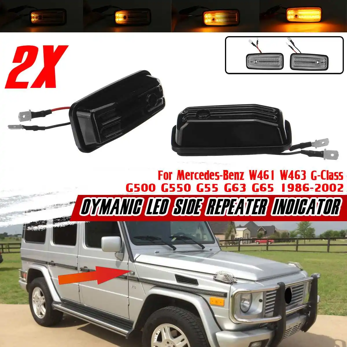 2 шт. светодиодный боковой габаритный повторитель для Mercedes Benz G Class W463 W461 G500 G550 G55 G63 G65 лампа указателя поворота
2 шт. светодиодный боковой габаритный повторитель для Mercedes Benz G Class W463 W461 G500 G550 G55 G63 G65 лампа указателя поворота