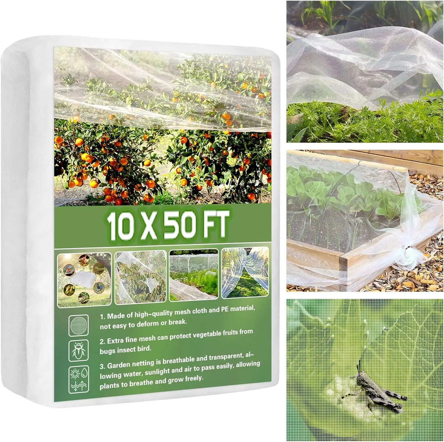 Ultra Fine Mesh Garden Netting 10'x50', Bird Insect Protection for Plants Trees Beds
Ultra Fine Mesh Garden Netting 10'x50', Bird Insect Protection for Plants Trees Beds