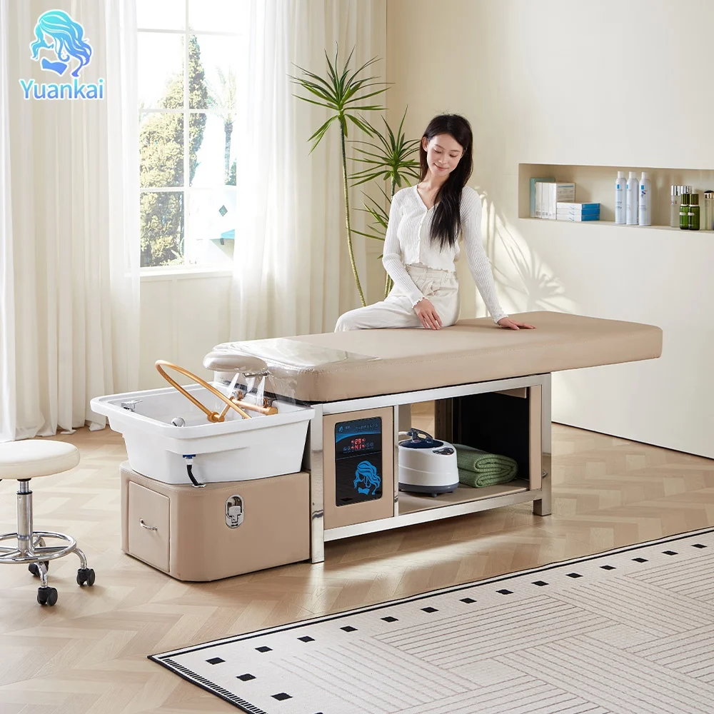 Beauty Salon Multifunction Beige Hair Washing Massage Table Extendable Ceramic Bowl Water Therapy Head Spa Shampoo Bed
Beauty Salon Multifunction Beige Hair Washing Massage Table Extendable Ceramic Bowl Water Therapy Head Spa Shampoo Bed