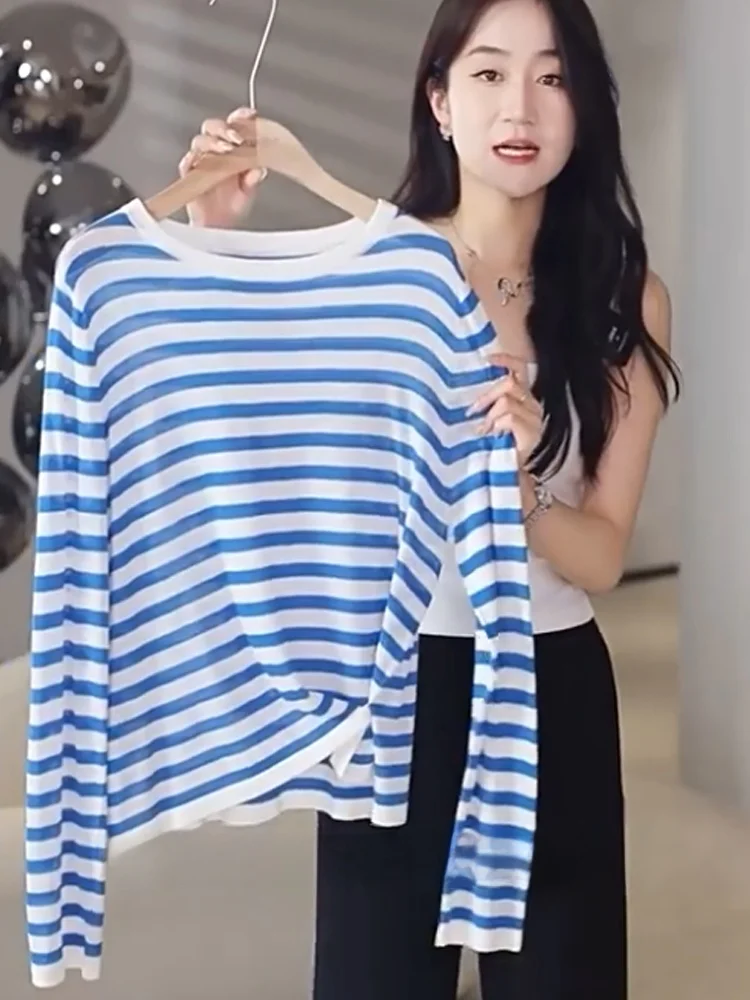 Casual Striped Color Blo Long Sve Base irt Simple Faionable Commute Sle Women's Knitted Top Spring Season Regular Fit
Casual Striped Color Blo Long Sve Base irt Simple Faionable Commute Sle Women's Knitted Top Spring Season Regular Fit