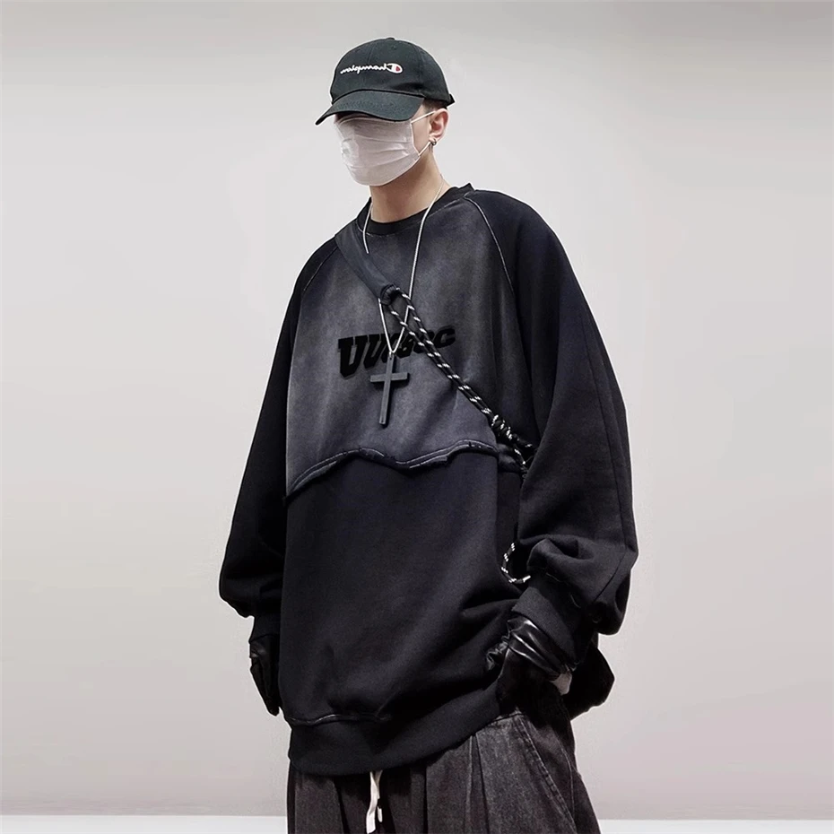 Gradient Splicing Sweatshirts Mens Streetwear Hip Hop Punk Fashion Pullover Oversized Harajuku Vintage Black Casual Sweatshirt
Gradient Splicing Sweatshirts Mens Streetwear Hip Hop Punk Fashion Pullover Oversized Harajuku Vintage Black Casual Sweatshirt