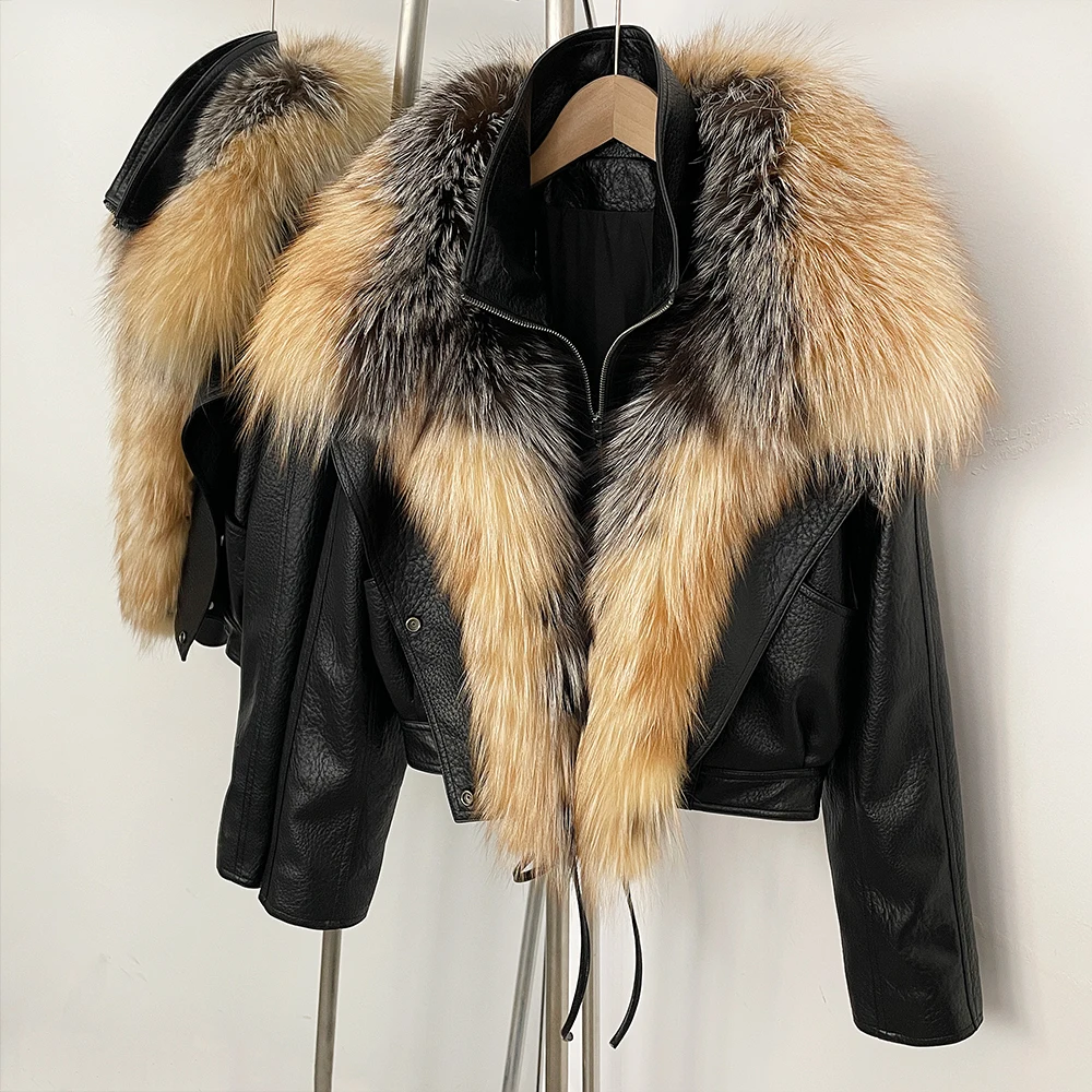 Faux Leather Coat Women's Fur Coat Woman Clothing PU Leather Jacket Cropped Moto Biker Natural Fur Coat Female Vintage Outerwear
Faux Leather Coat Women's Fur Coat Woman Clothing PU Leather Jacket Cropped Moto Biker Natural Fur Coat Female Vintage Outerwear