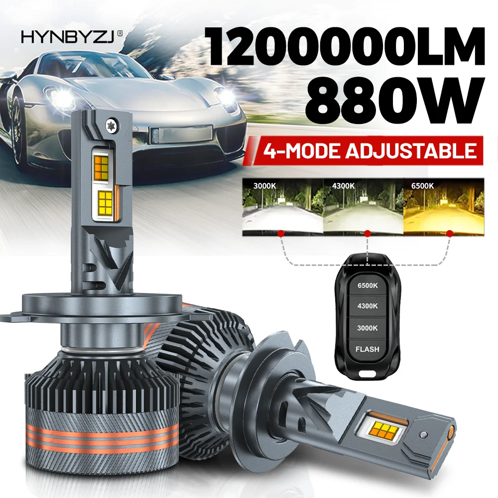880W H4 H7 H11 LED 9005 HB3 9006 HB4 9012 6000K 4300K 3000K LED Bulb Three Color Remote Control for Car Headlights Lights 12V
880W H4 H7 H11 LED 9005 HB3 9006 HB4 9012 6000K 4300K 3000K LED Bulb Three Color Remote Control for Car Headlights Lights 12V