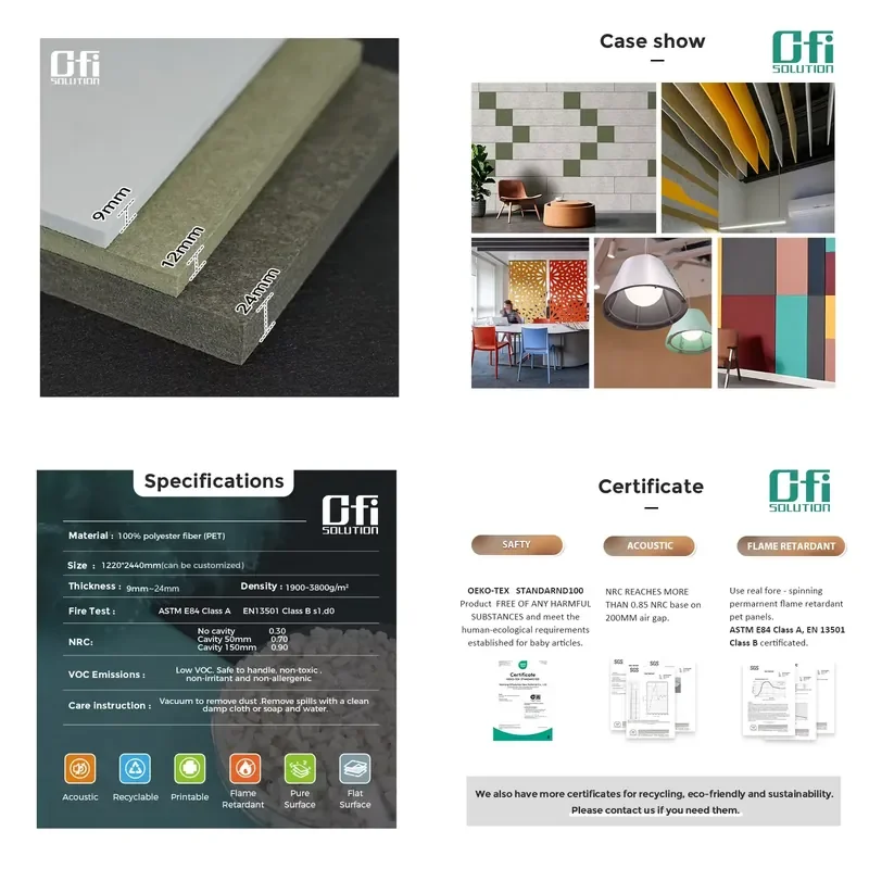 【CHIMU HOME】 ECO-Friendly PET Suspended Acoustic Soundproof Ceiling and Wall Polyester Acoustic Panels for Office Home Studio
【CHIMU HOME】 ECO-Friendly PET Suspended Acoustic Soundproof Ceiling and Wall Polyester Acoustic Panels for Office Home Studio